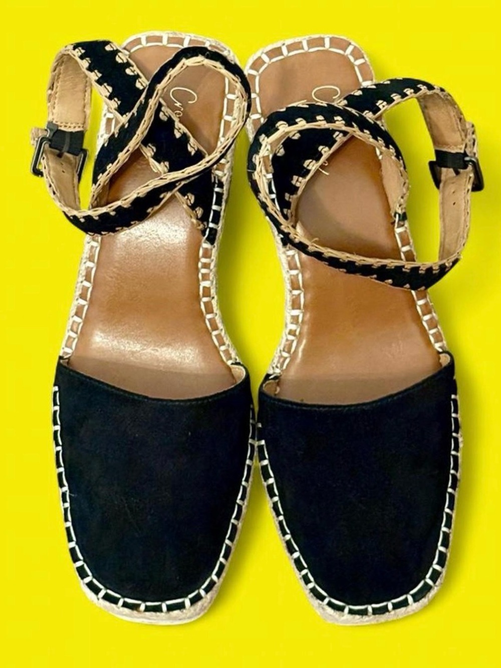 EUC Crown Vintage Black Espadrille Sandals
